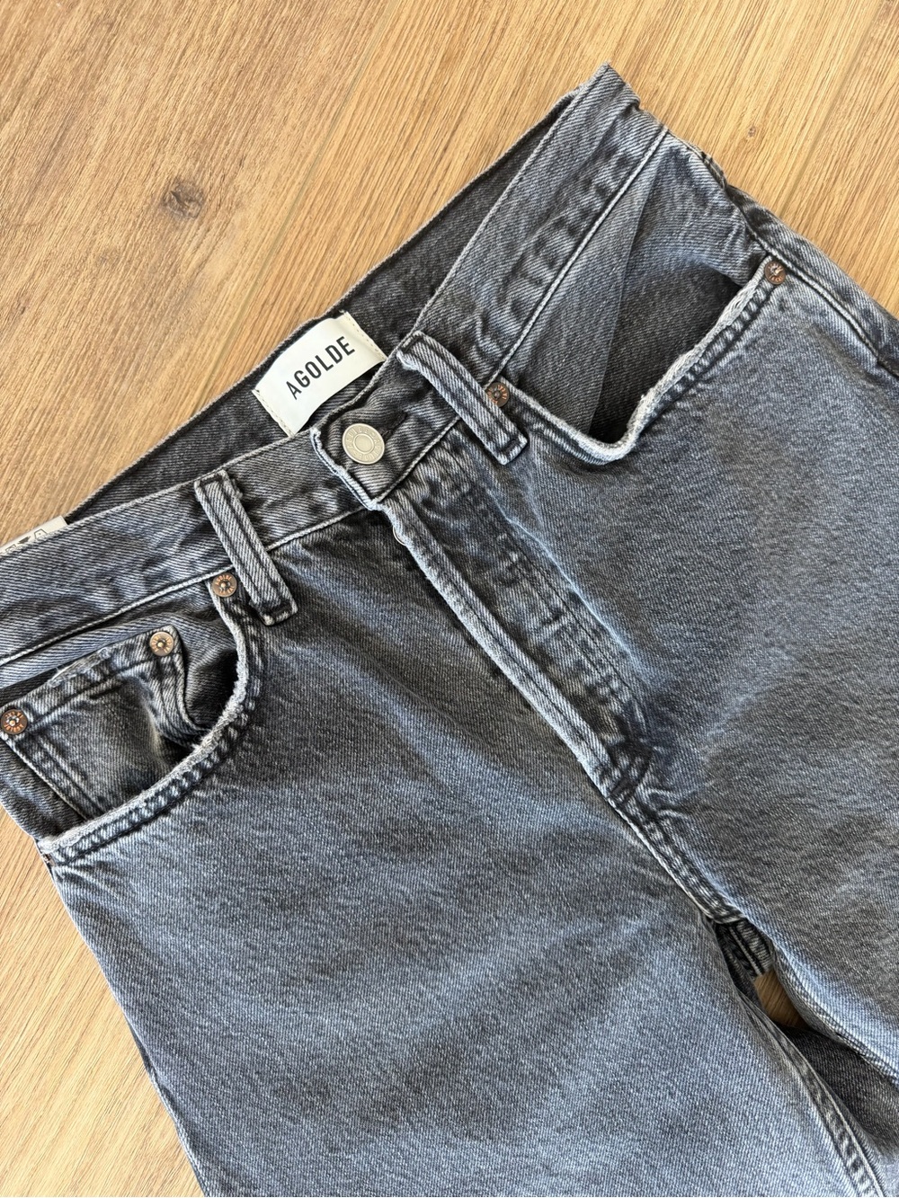 Agolde Arc women’s Black Straight Jeans - Picture 2 of 9